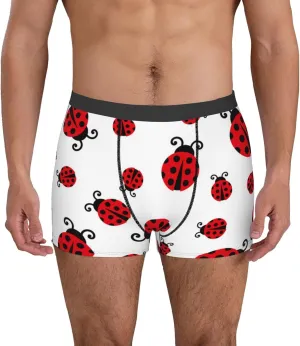 Fly Flying Ladybug Print Boxer Briefs For Men Breathable Underwear-