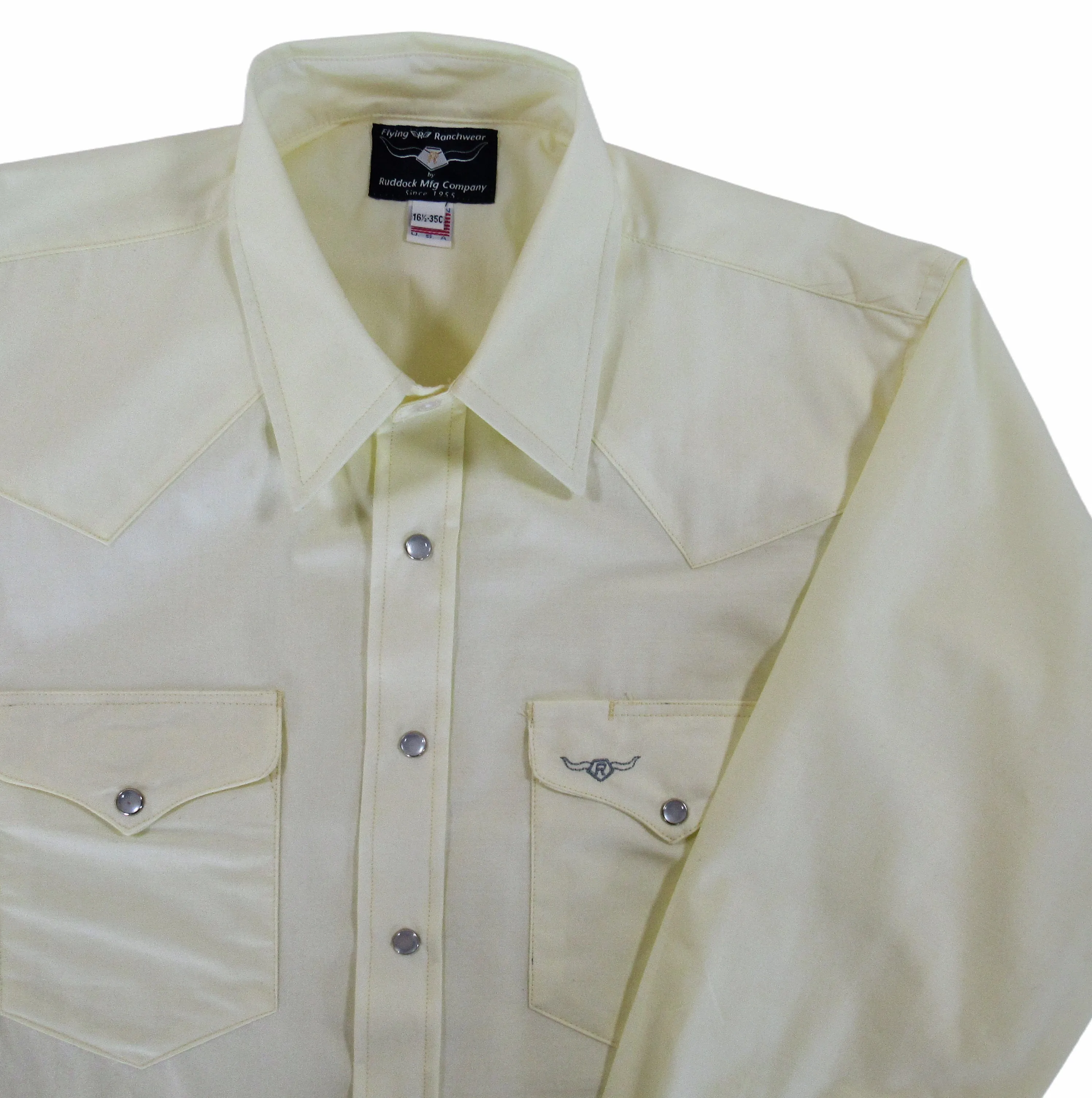 Flying R Ranchwear - Western Solid - Pale Yellow - Long Sleeve Snaps