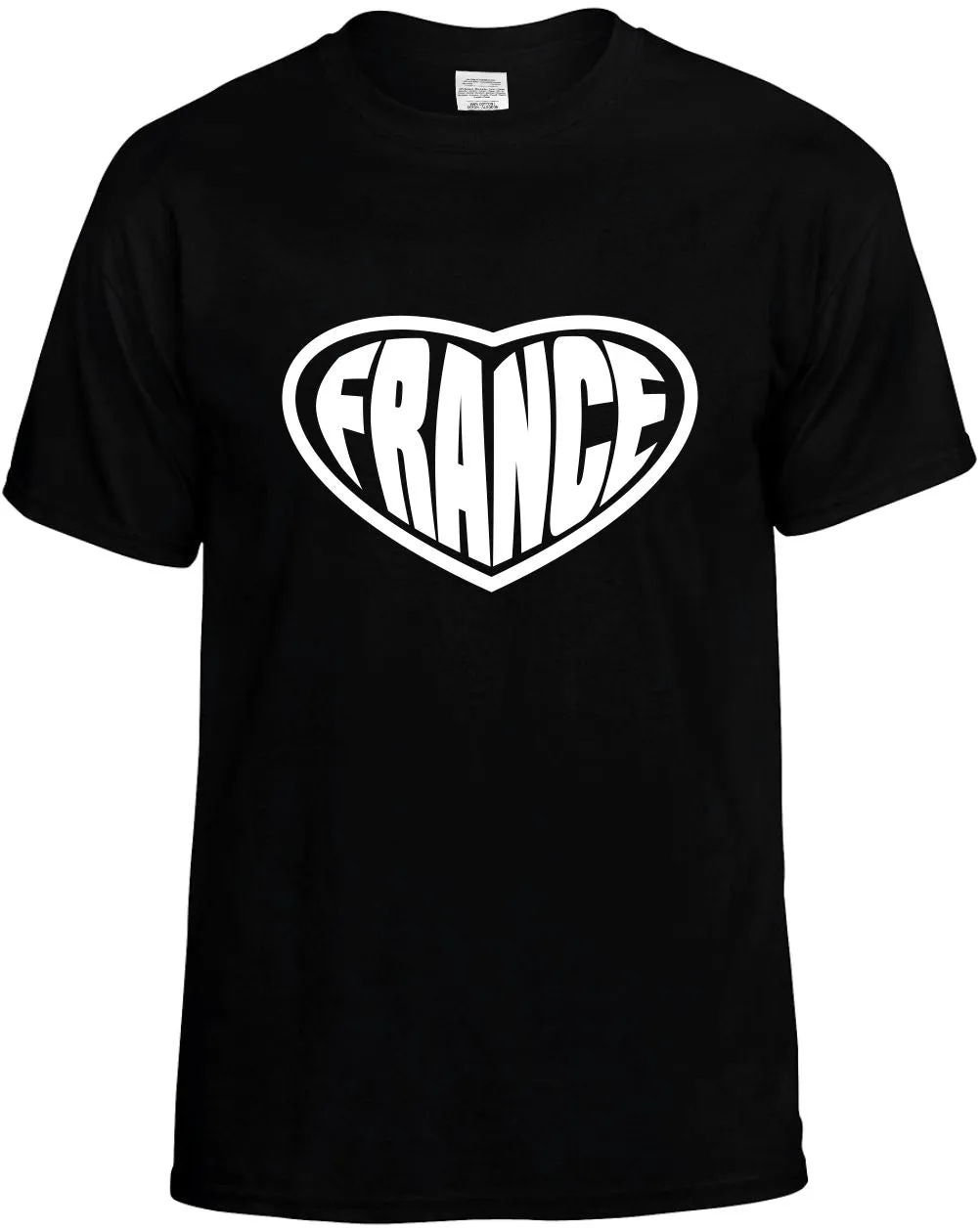 France Heart Paris Cute Fashion Unisex T-Shirt Novelty Graphic Tee Shirt