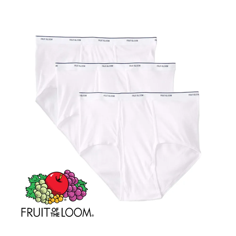 Fruit Of The Loom Men's 3 Pack Tag Free Full Cut Cotton Briefs