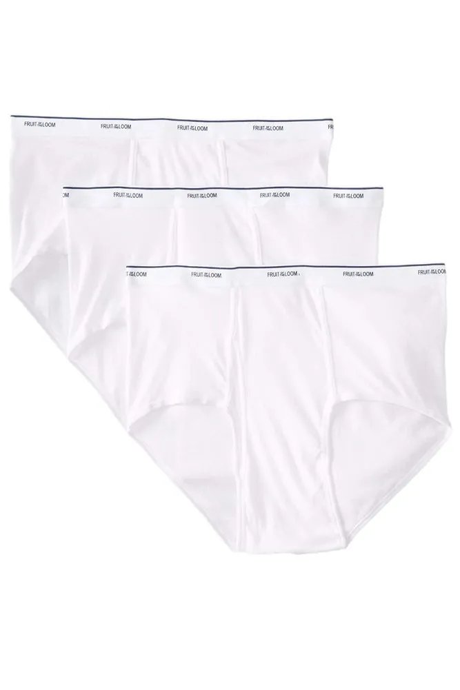 Fruit Of The Loom Men's 3 Pack Tag Free Full Cut Cotton Briefs
