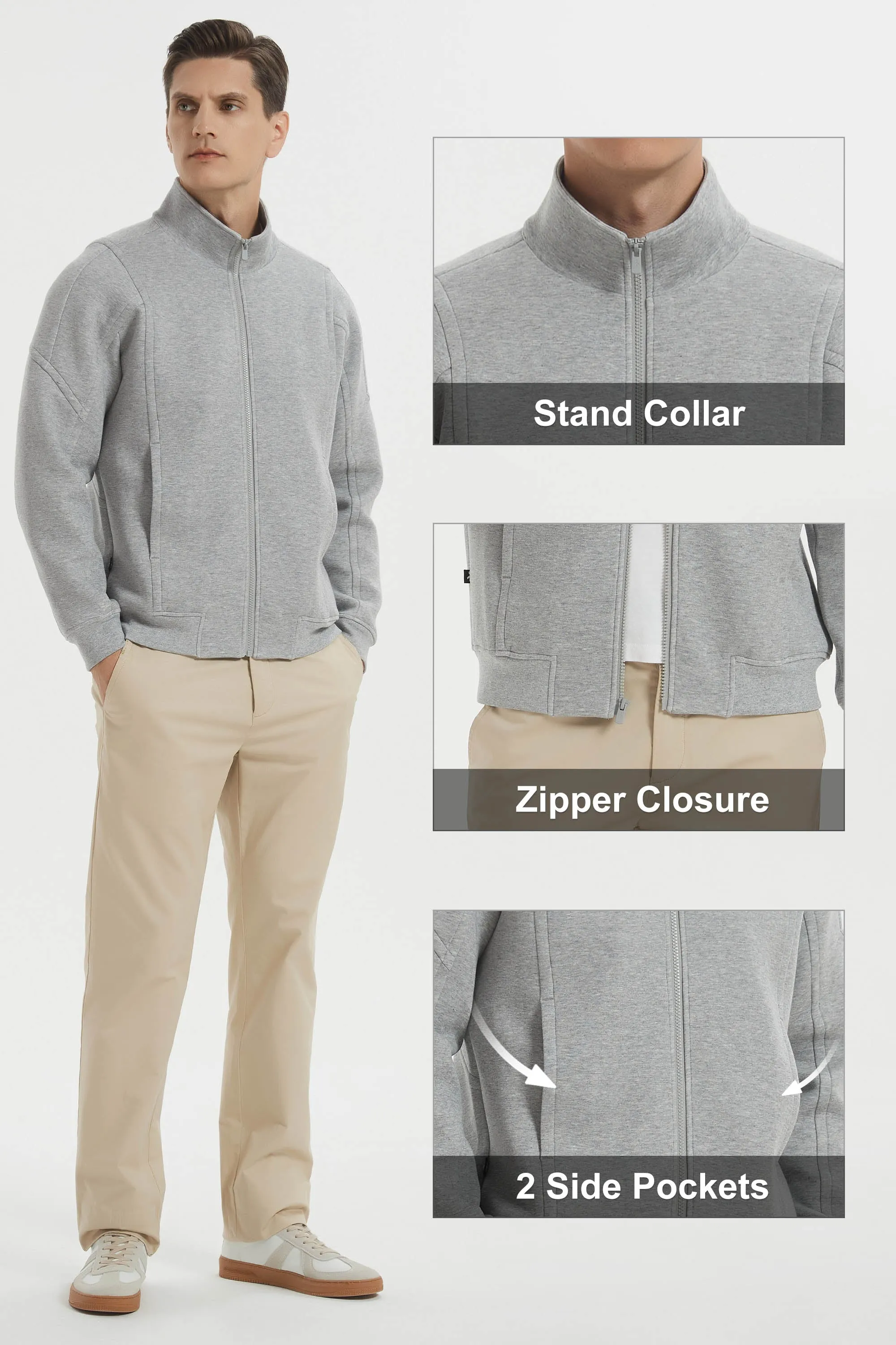 Full Zip Up Sweatshirt Long Sleeve Casual Jacket