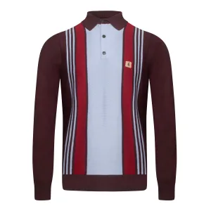 Gabicci Vintage Searle Knit Polo Berry