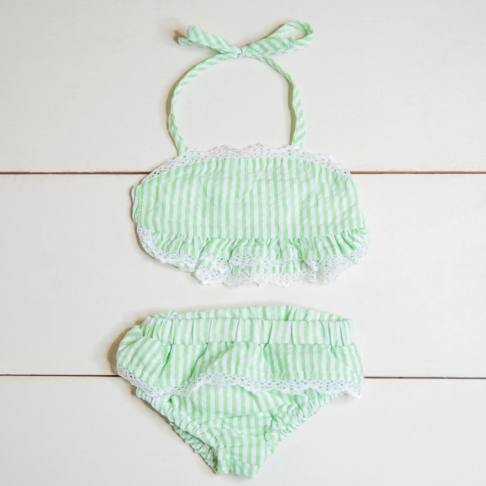 Girls Seersucker Swim two piece