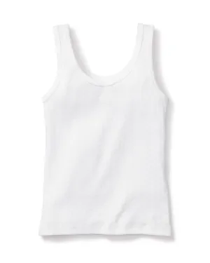 Girls White Pointelle Tank Top