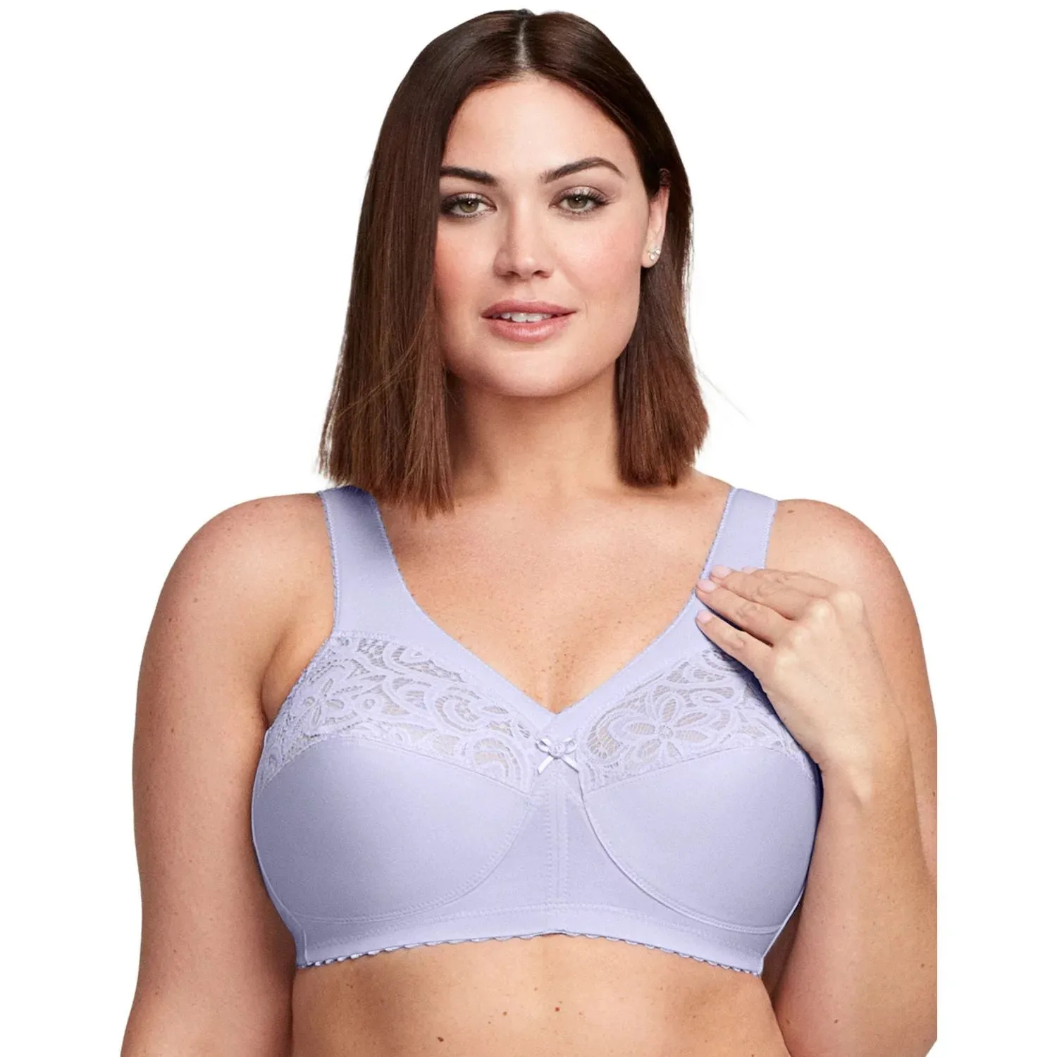 Glamorise Magic  Lift Cotton Blend Wireless Bra 1001 Glamorise lilac