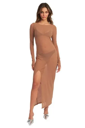 Glitter Mesh Sheer Maxi Dress Cover Up