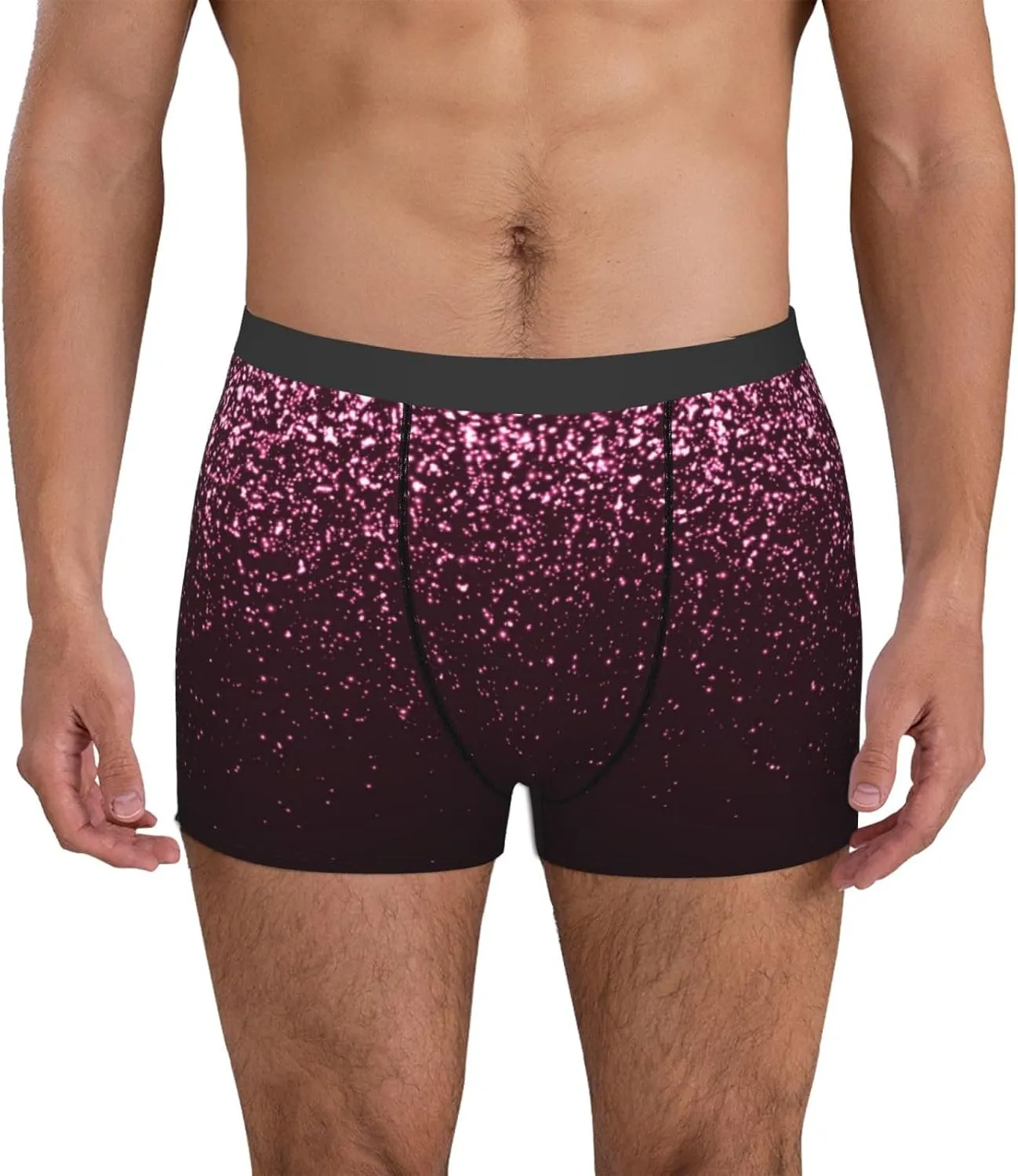 Glitter Sparkles Print Boxer Briefs For Men Breathable Underwear-