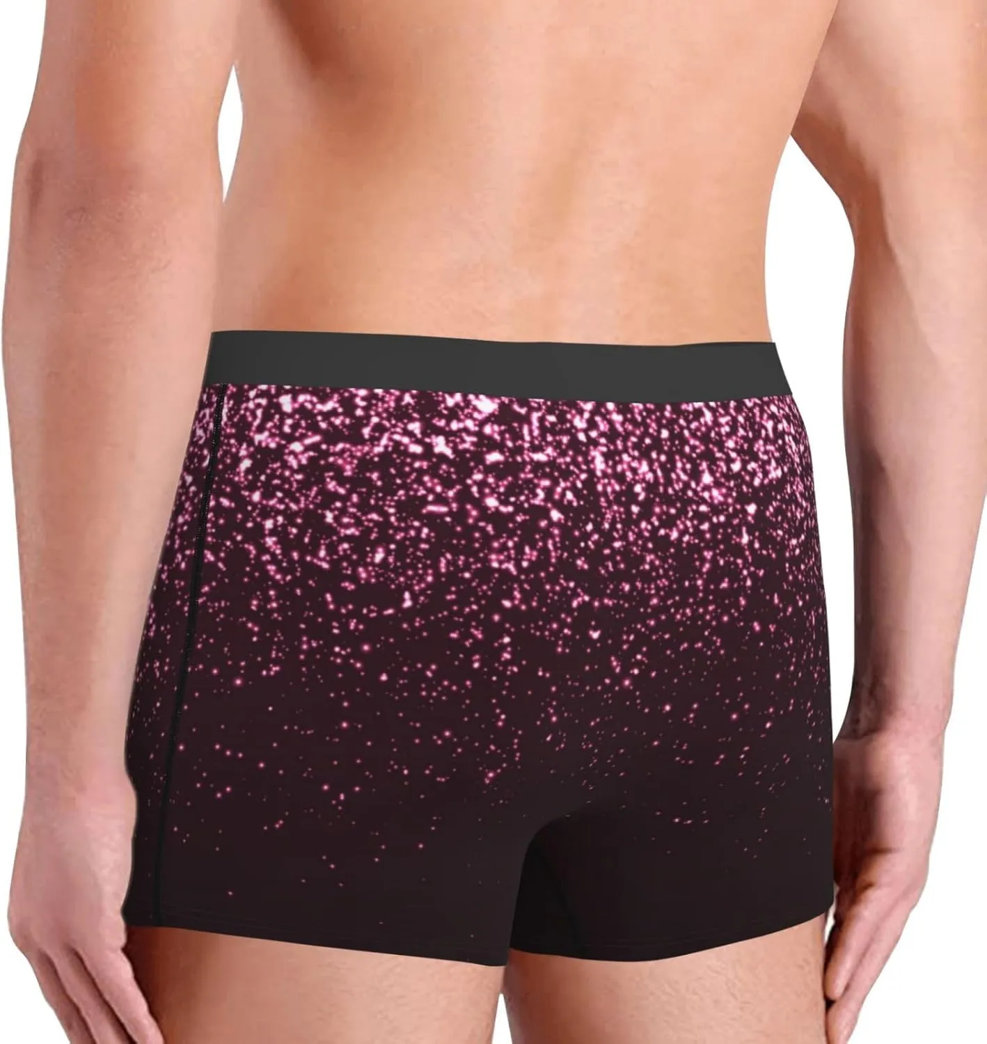 Glitter Sparkles Print Boxer Briefs For Men Breathable Underwear-