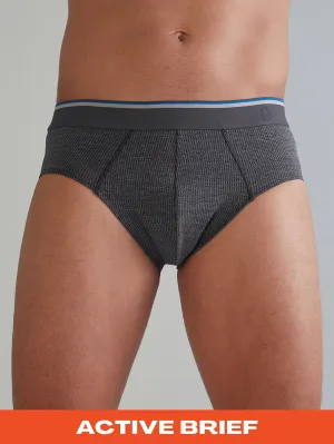 Gloot Anti-Odour, Anti-wicking & Anti Microbial Men's Active Briefs Dark Grey