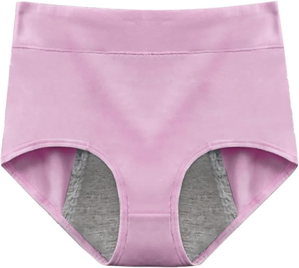 GOKKILRW Underwear Women Plus Size High Waist Stretch Soft Panties Full Coverage Leakproof Briefs Breathable Comfort Thongs