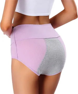 GOKKILRW Underwear Women Plus Size High Waist Stretch Soft Panties Full Coverage Leakproof Briefs Breathable Comfort Thongs