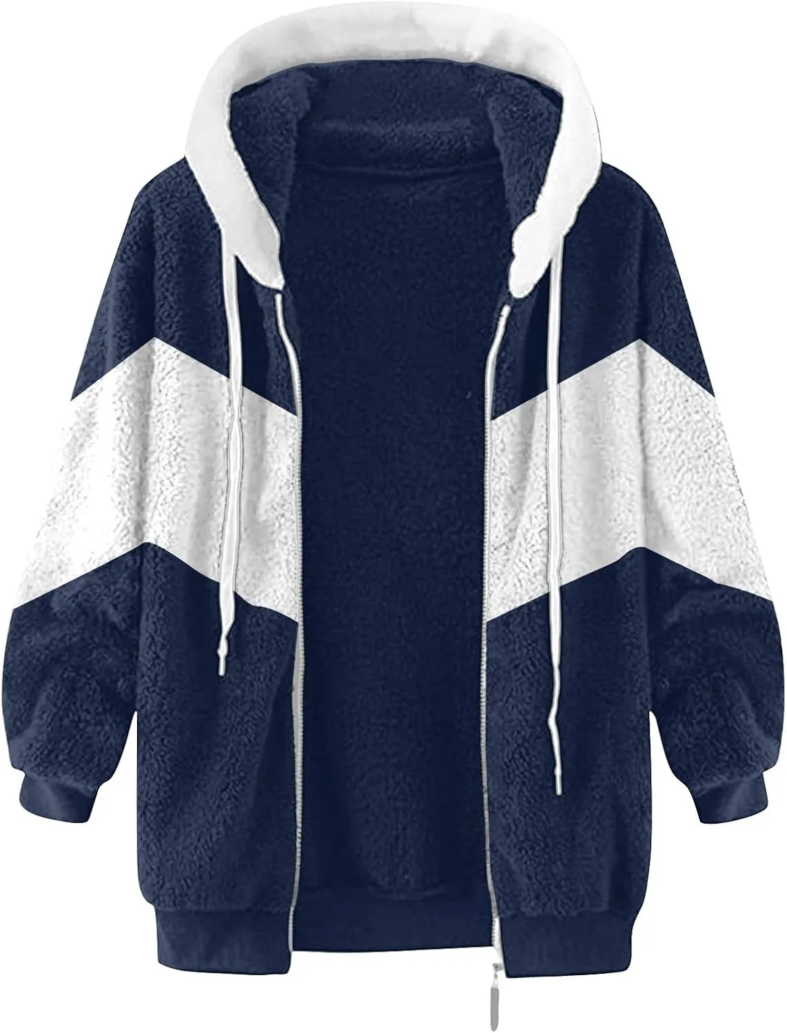 GOKKILRW Winter Warm Coat for Women Fleece Hoodie Jacket Casual Lightweight Full Zip Sherpa Sweatshirt Oversized Fluffy Coat