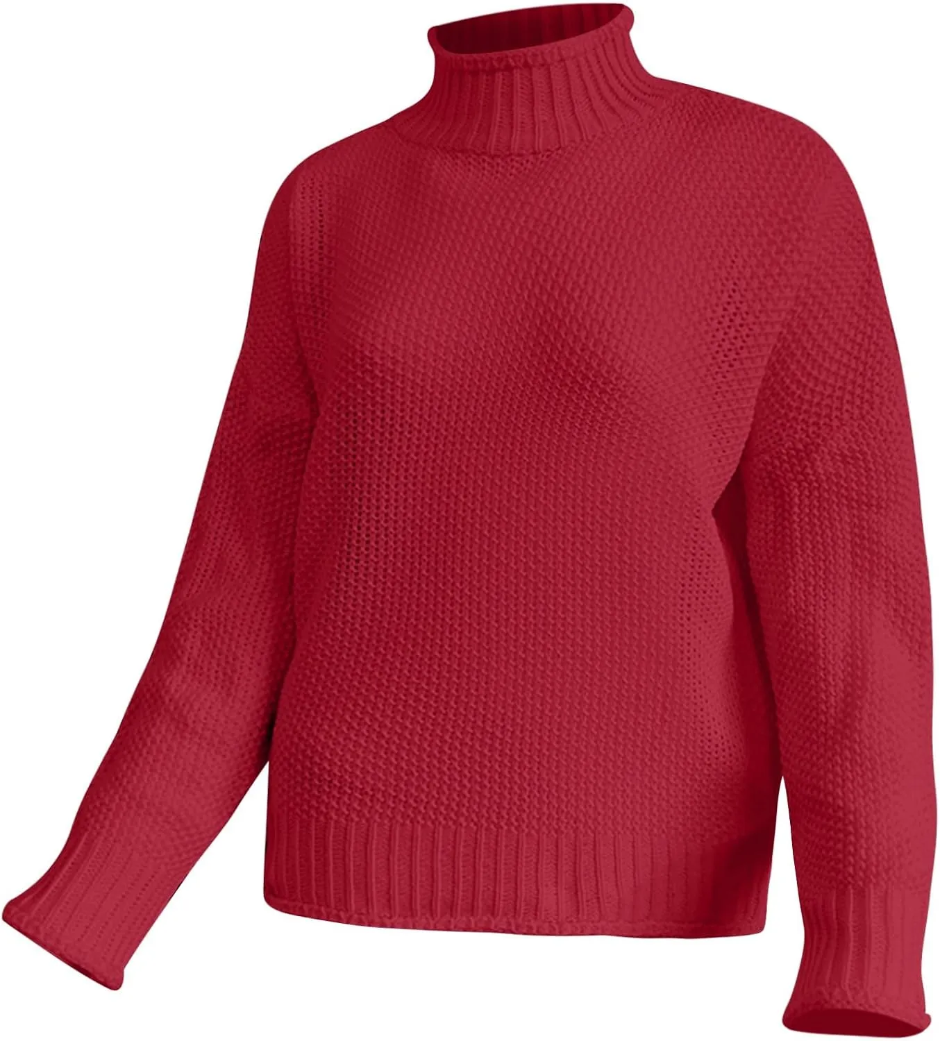 GOKKILRW Womens Turtleneck Knit Sweater Fall Winter Long Sleeve High Neck Chunky Knit Loose Oversized Sweater Pullover Jumper