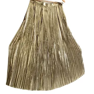 Gold Pleated Maxi Skirt