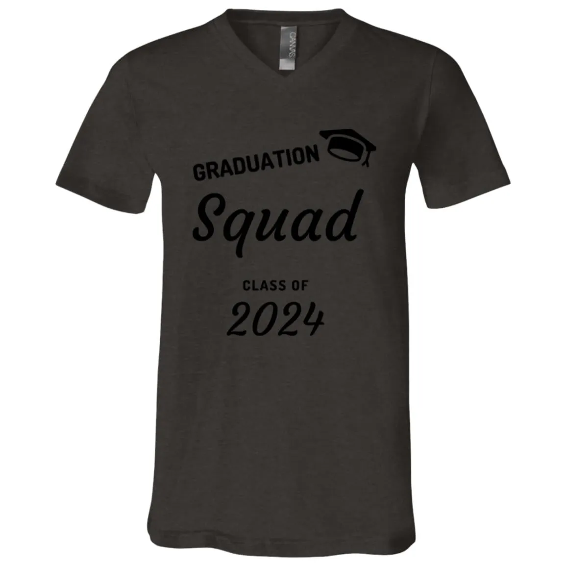 Grad Squad 2024 Black 3005 Unisex Jersey SS V-Neck T-Shirt