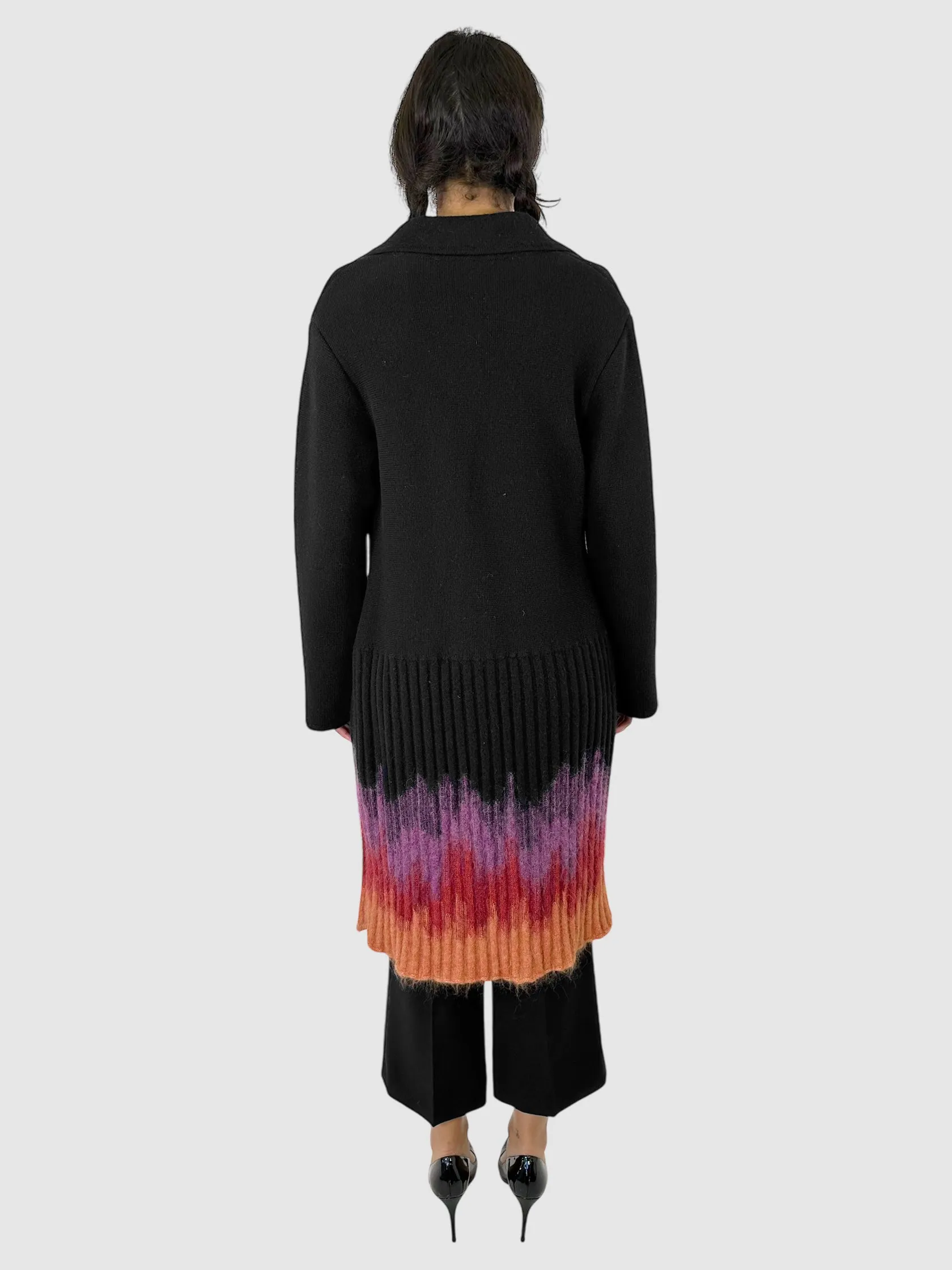 Gradient Wool Double-Breasted Coat - Size 12