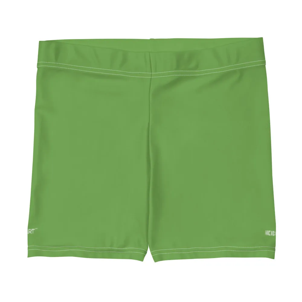 Green Women's Designer Shorts, Light Green Bright Gym Ladies' Pants-Made in USA/EU/MX
