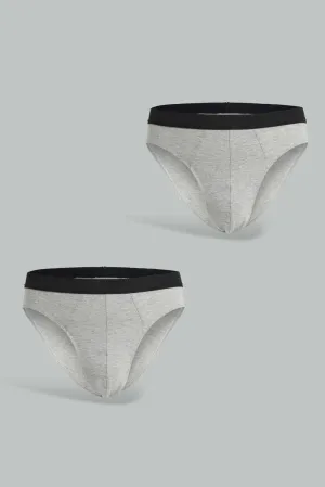 Grey Brief For Men (Pack of 2)