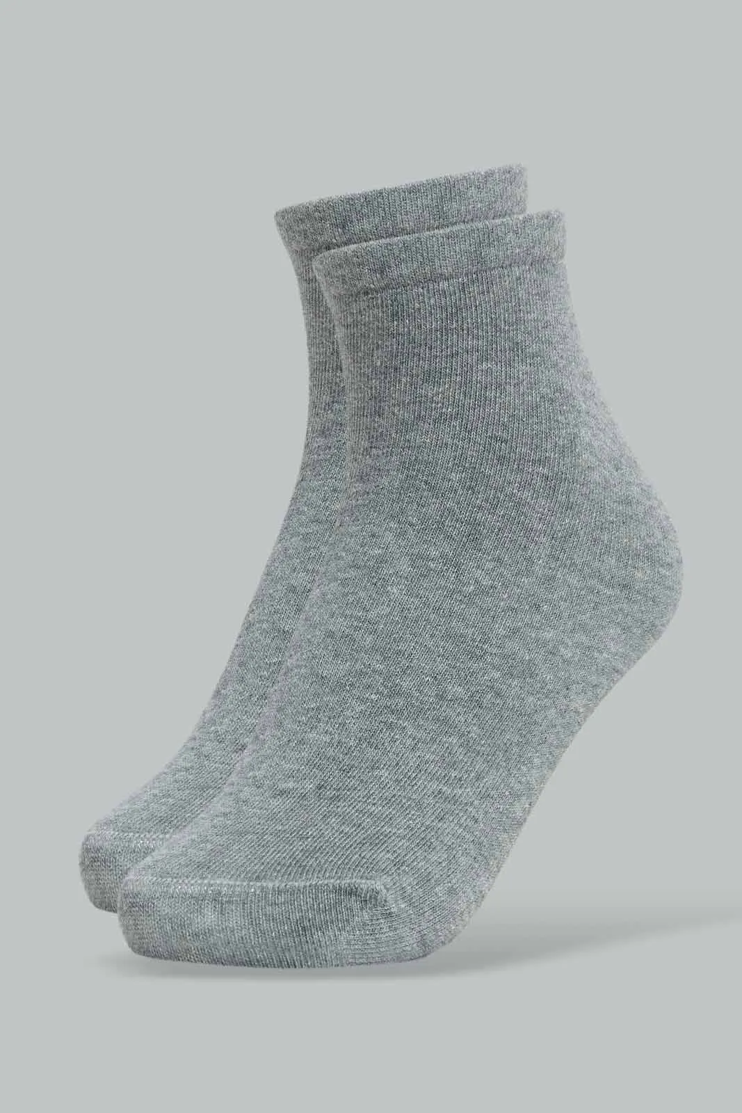 Grey Plain Socks For Men (Pack of 3)