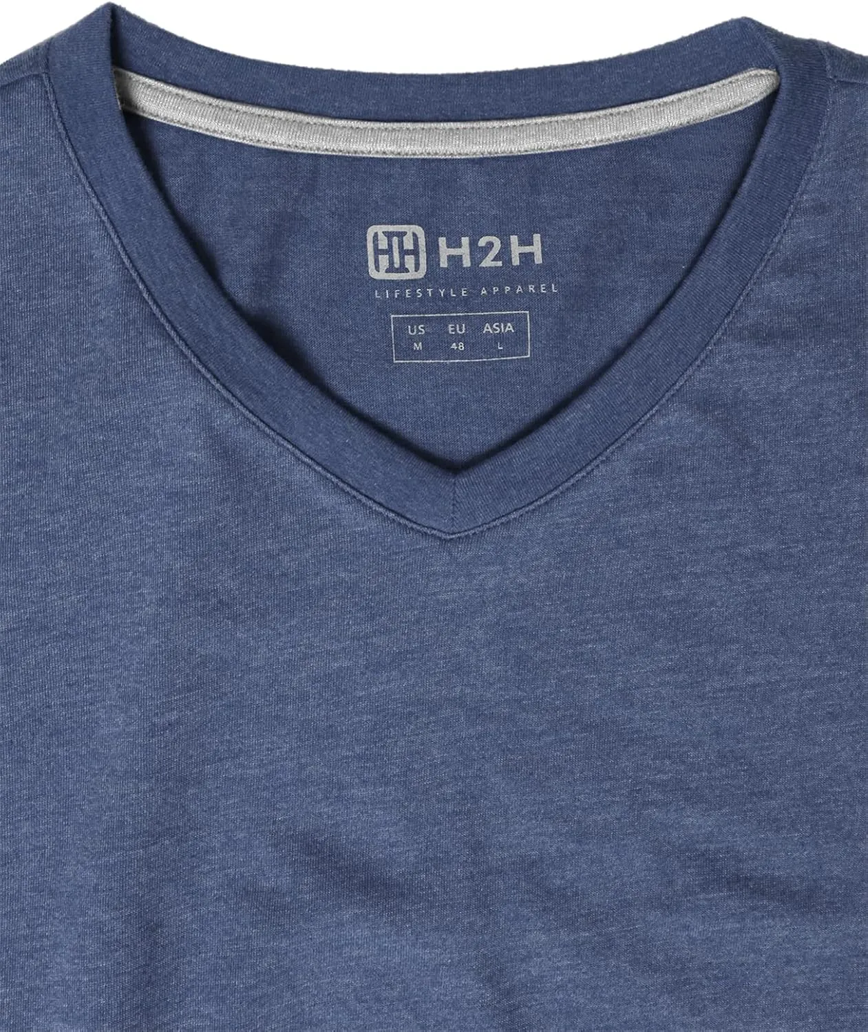 H2H Mens Casual Slim Fit Long Sleeve T-Shirts Soft Lightweight V-Neck/Crew-Neck Size XS to 3XL