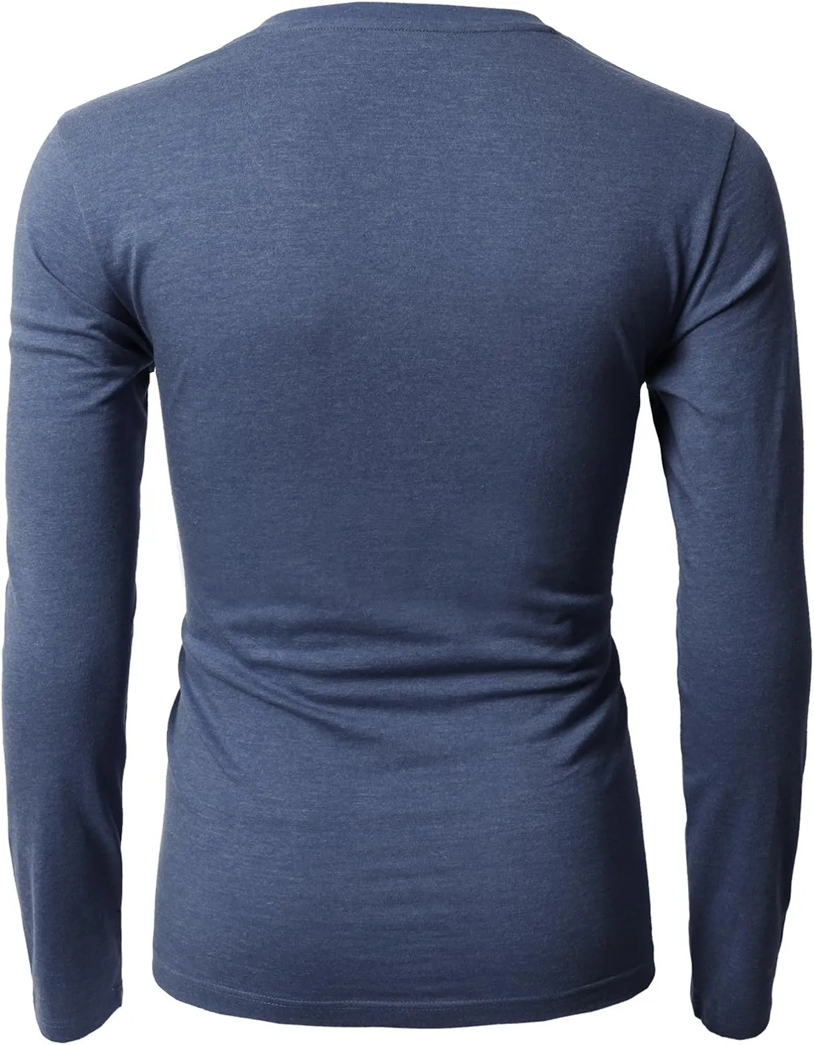 H2H Mens Casual Slim Fit Long Sleeve T-Shirts Soft Lightweight V-Neck/Crew-Neck Size XS to 3XL