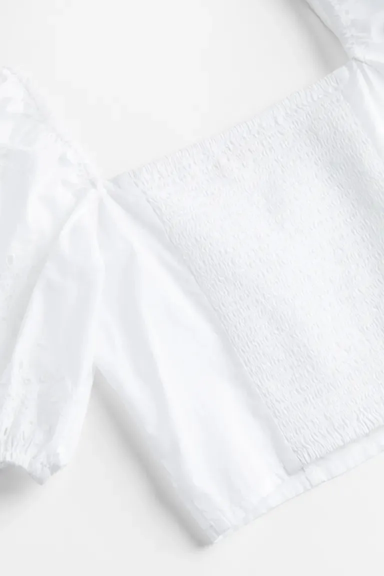 H&M puff sleeve blouse, white