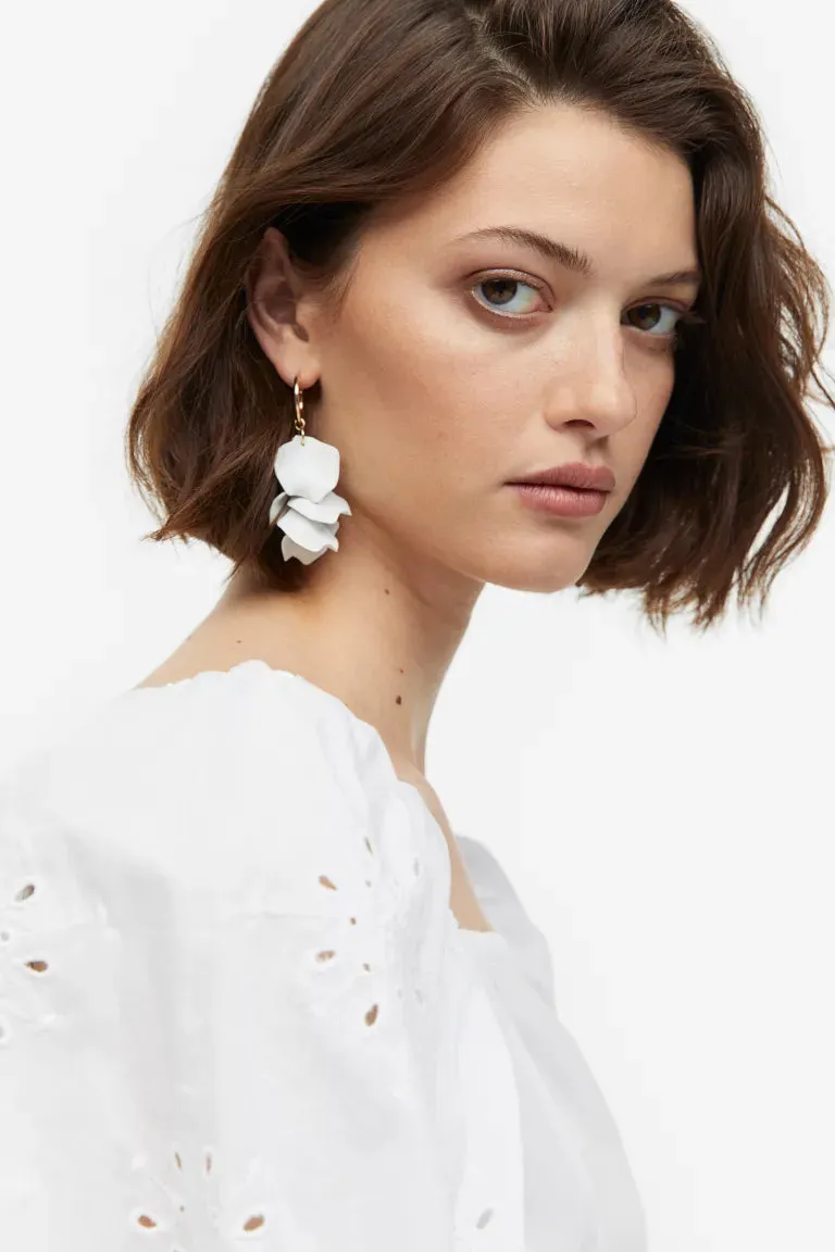 H&M puff sleeve blouse, white
