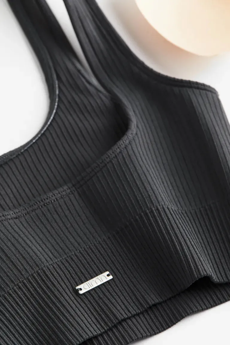 H&M Seamless Ribbed Bra, Gray