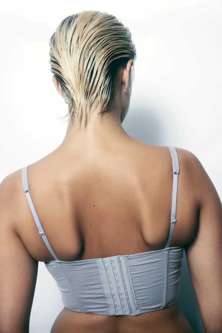 H&M unlined cotton bustier, gray