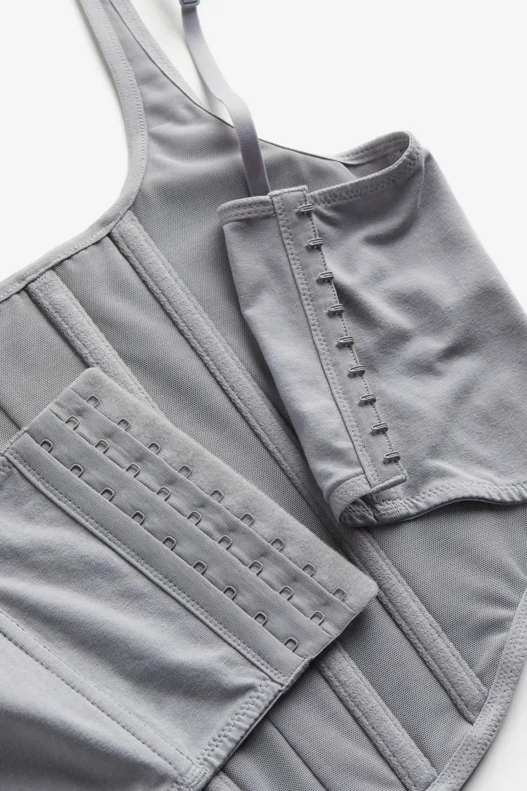 H&M unlined cotton bustier, gray
