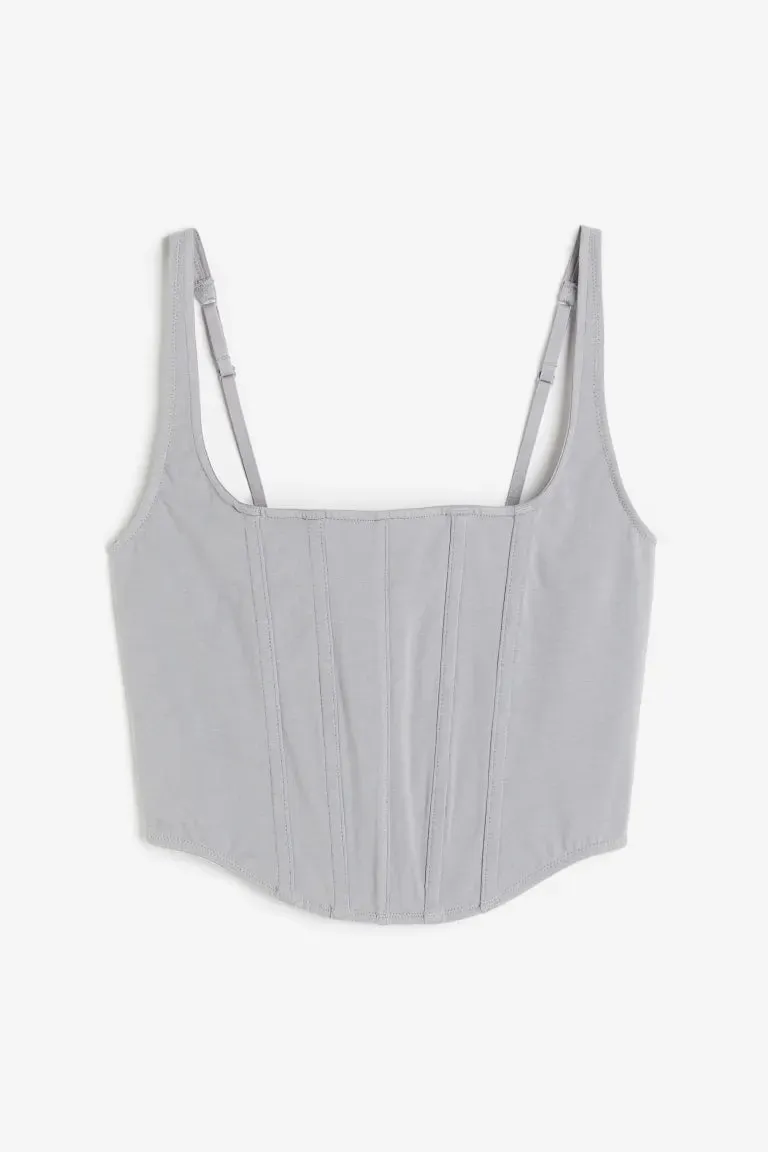 H&M unlined cotton bustier, gray