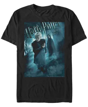 Harry Potter Men's Half-Blood Prince Draco Snape Half-Blood Prince Short Sleeve T-Shirt with Poster Fifth Sun ,  black