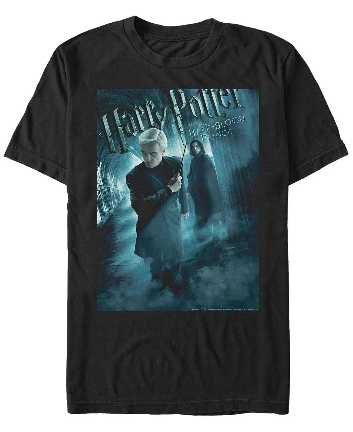 Harry Potter Men's Half-Blood Prince Draco Snape Half-Blood Prince Short Sleeve T-Shirt with Poster Fifth Sun ,  black