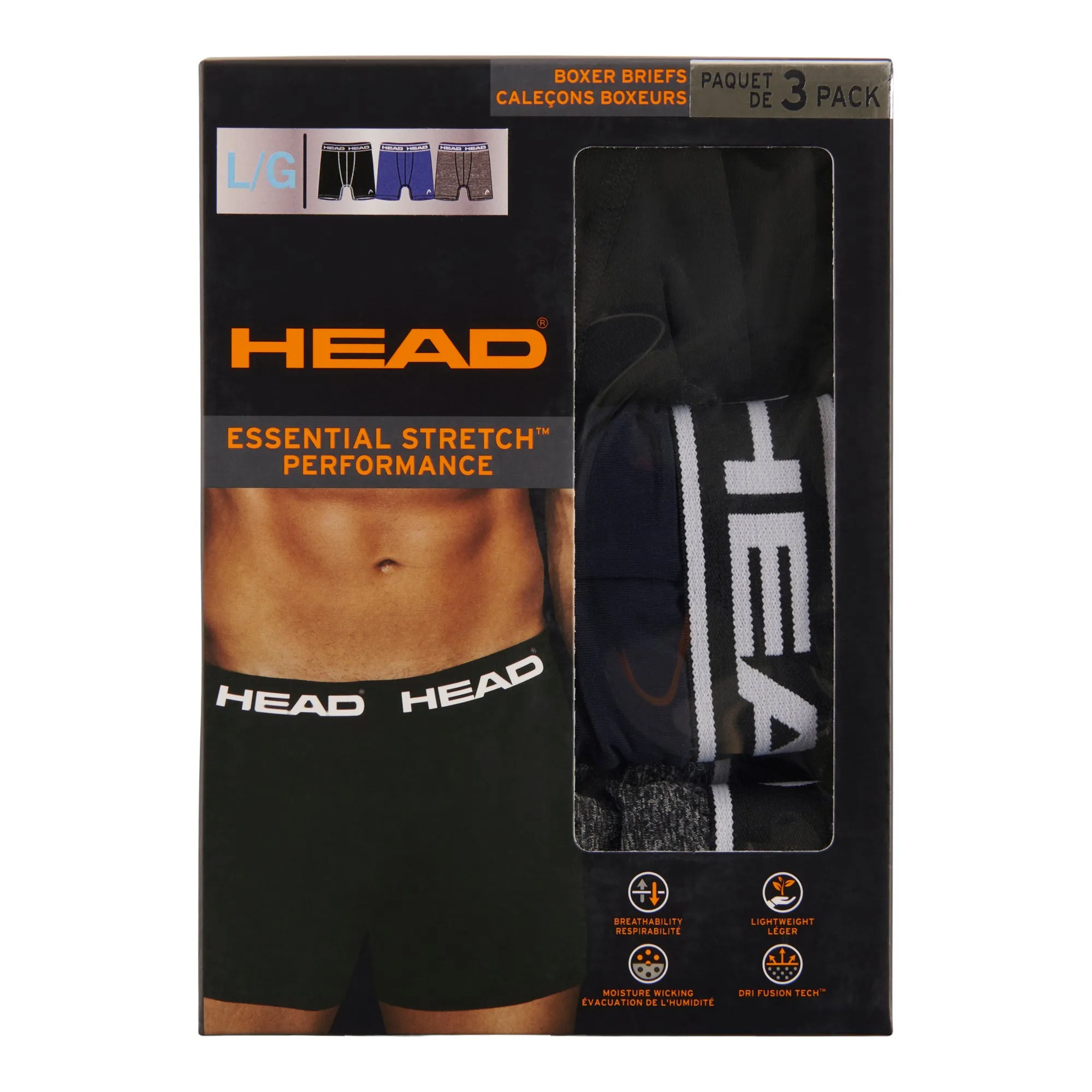 HEAD Men's Performance Boxer Briefs, 3-Pack