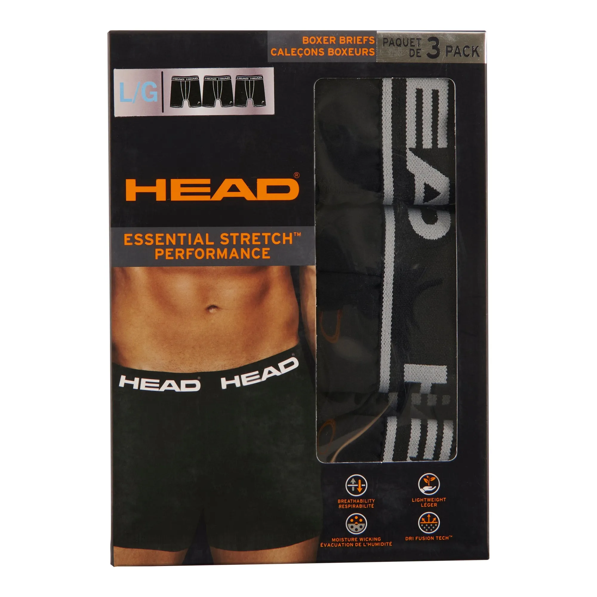 HEAD Men's Performance Boxer Briefs, 3-Pack