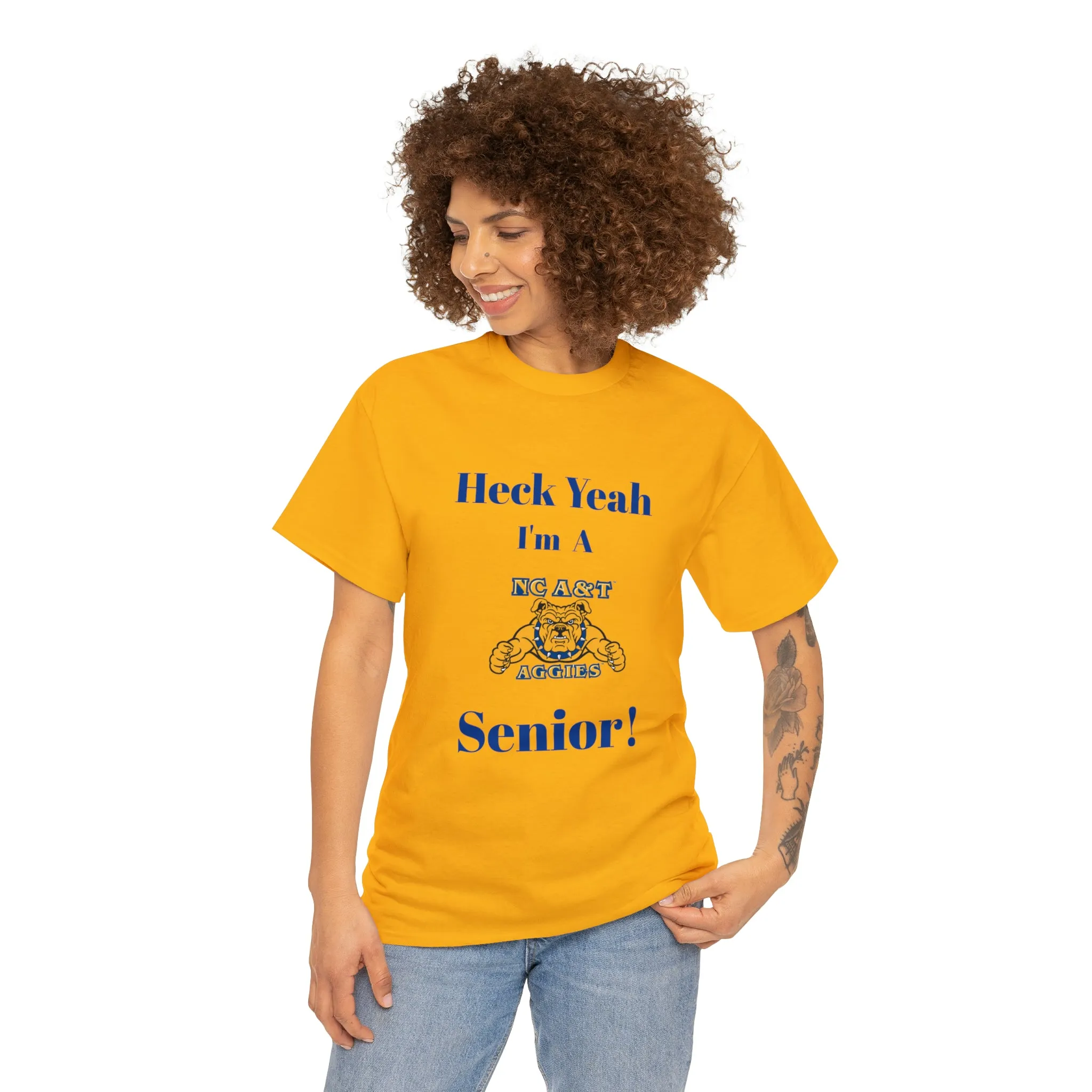 Heck Yeah I'm a NC A&T Senior Unisex Heavy Cotton Tee