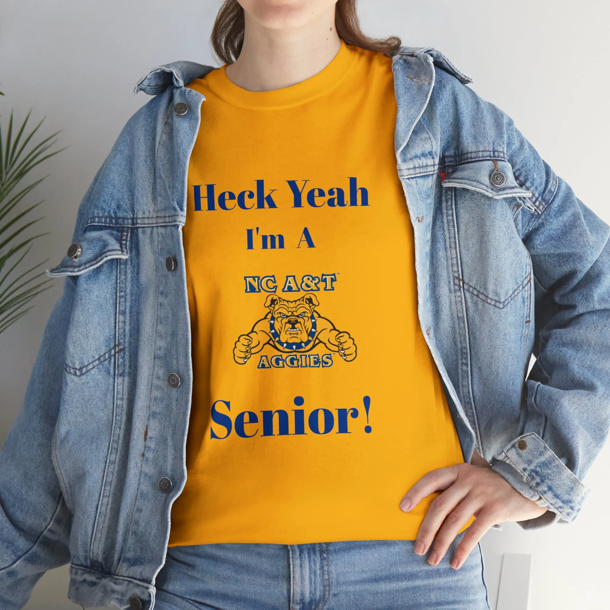 Heck Yeah I'm a NC A&T Senior Unisex Heavy Cotton Tee