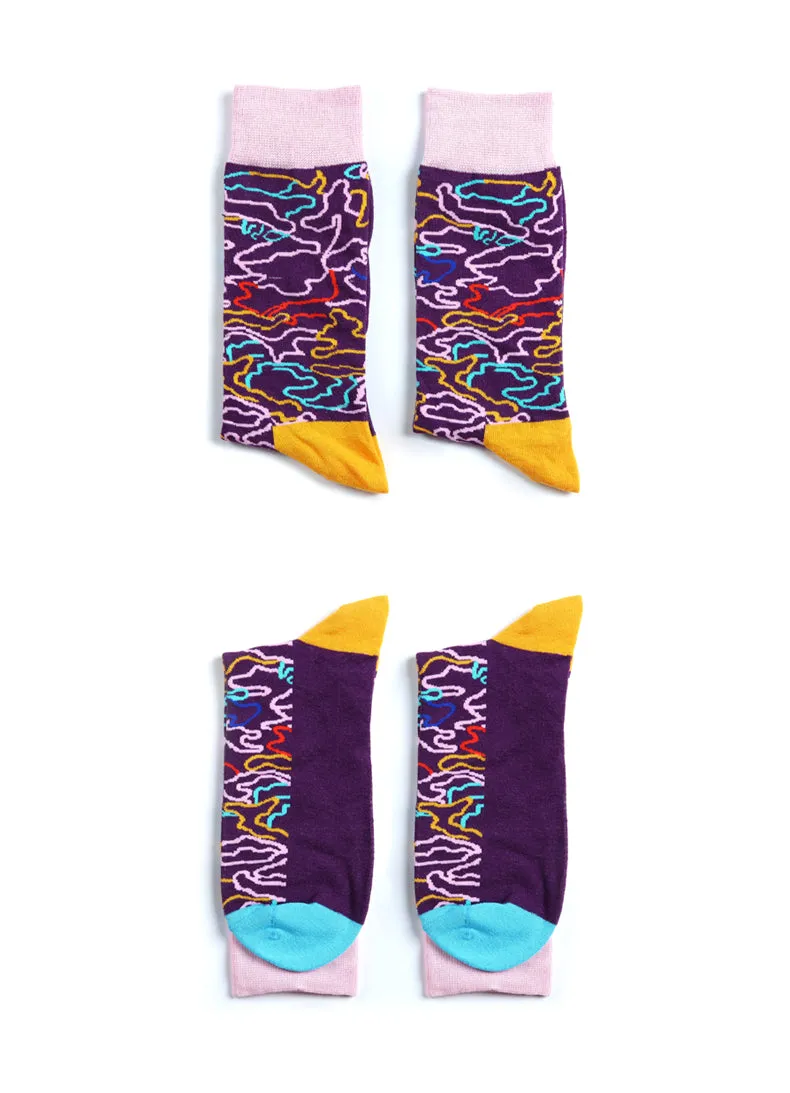 HEYNICE SPORT STYLE SOCKS WITH ALL OVER MULTI COLORED