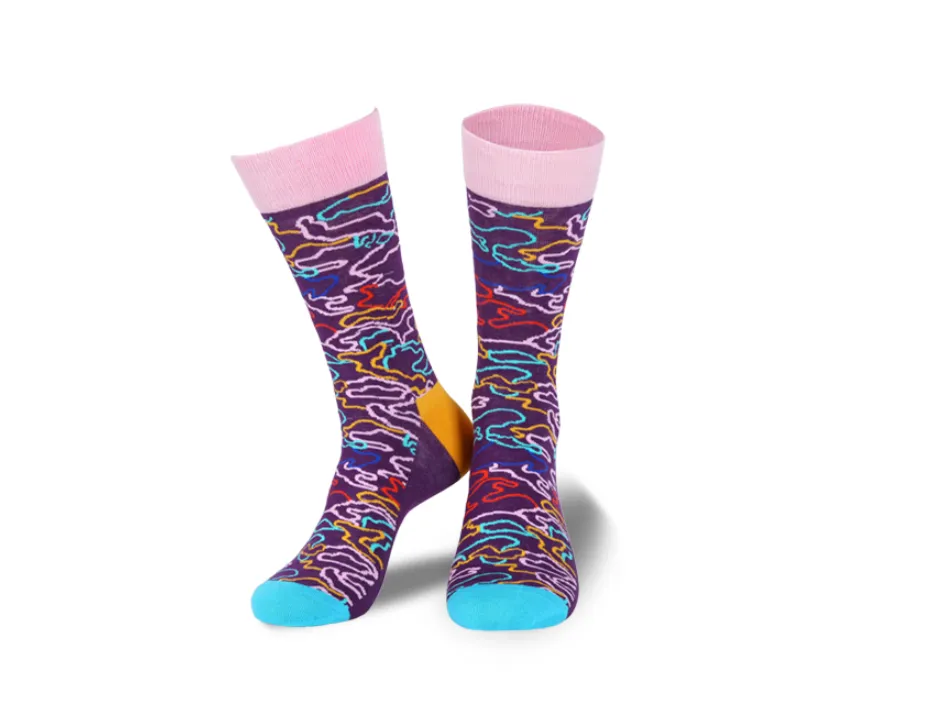 HEYNICE SPORT STYLE SOCKS WITH ALL OVER MULTI COLORED