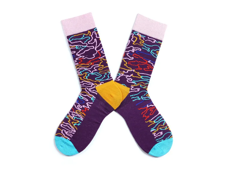HEYNICE SPORT STYLE SOCKS WITH ALL OVER MULTI COLORED