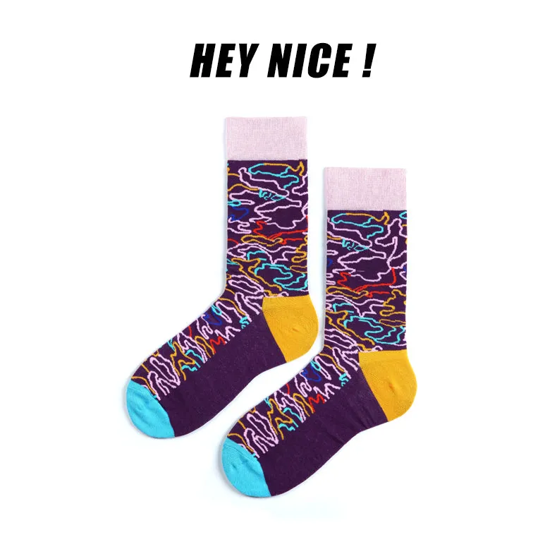 HEYNICE SPORT STYLE SOCKS WITH ALL OVER MULTI COLORED