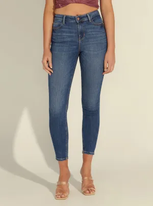High-Rise Skinny Denim Jeans In Carrie Mid Wash