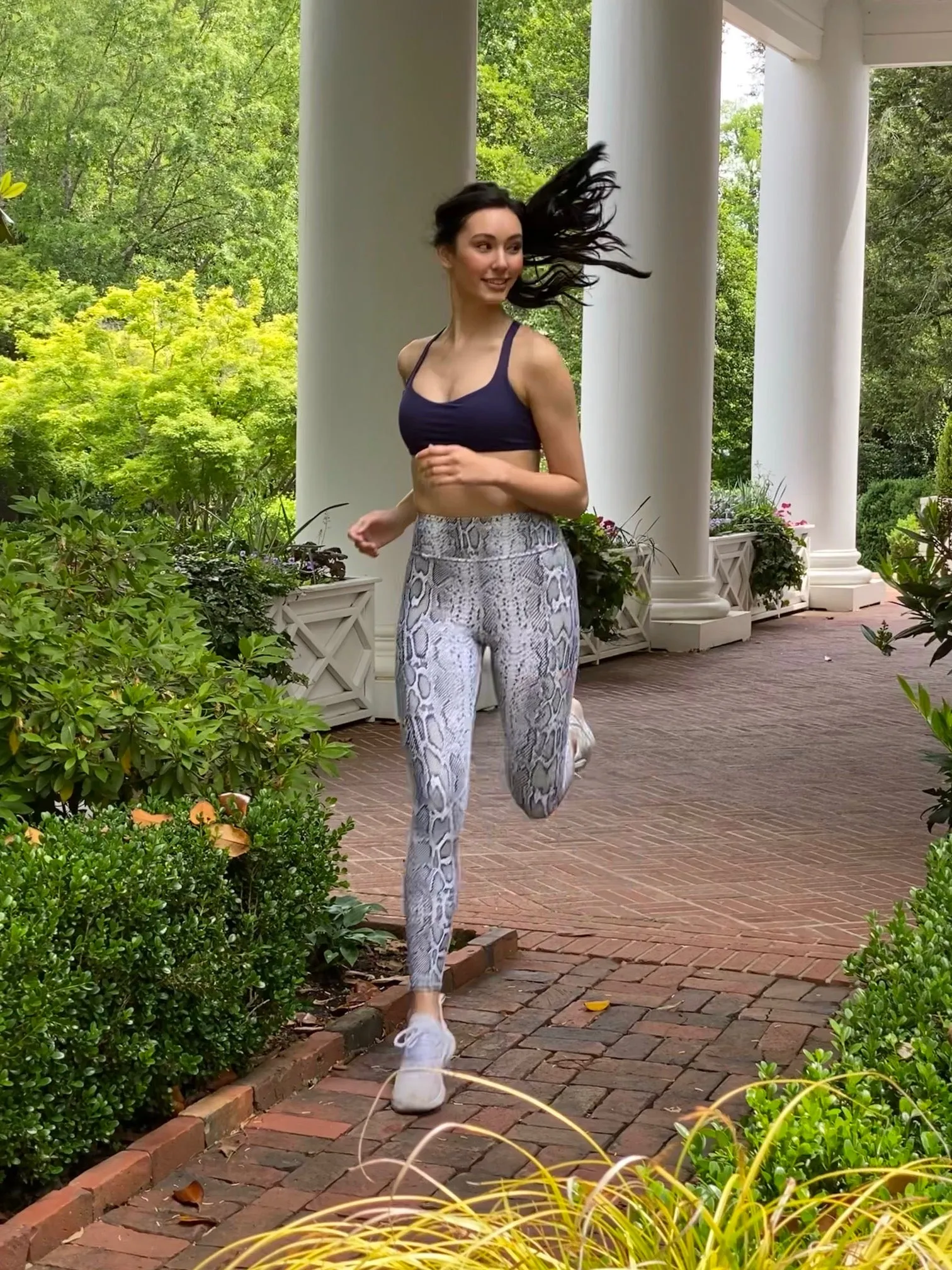 HIgh Waist Yoga Leggings-Natural Snake
