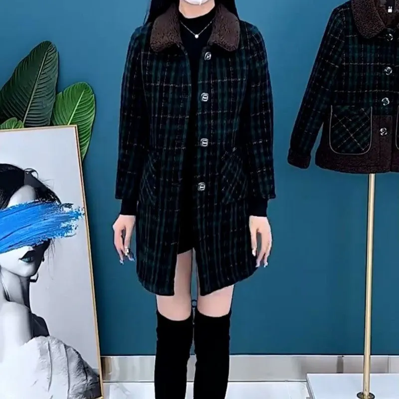 🔥Holiday Promotion🔥Women's Plush Thick Mid Length Jacket Coat