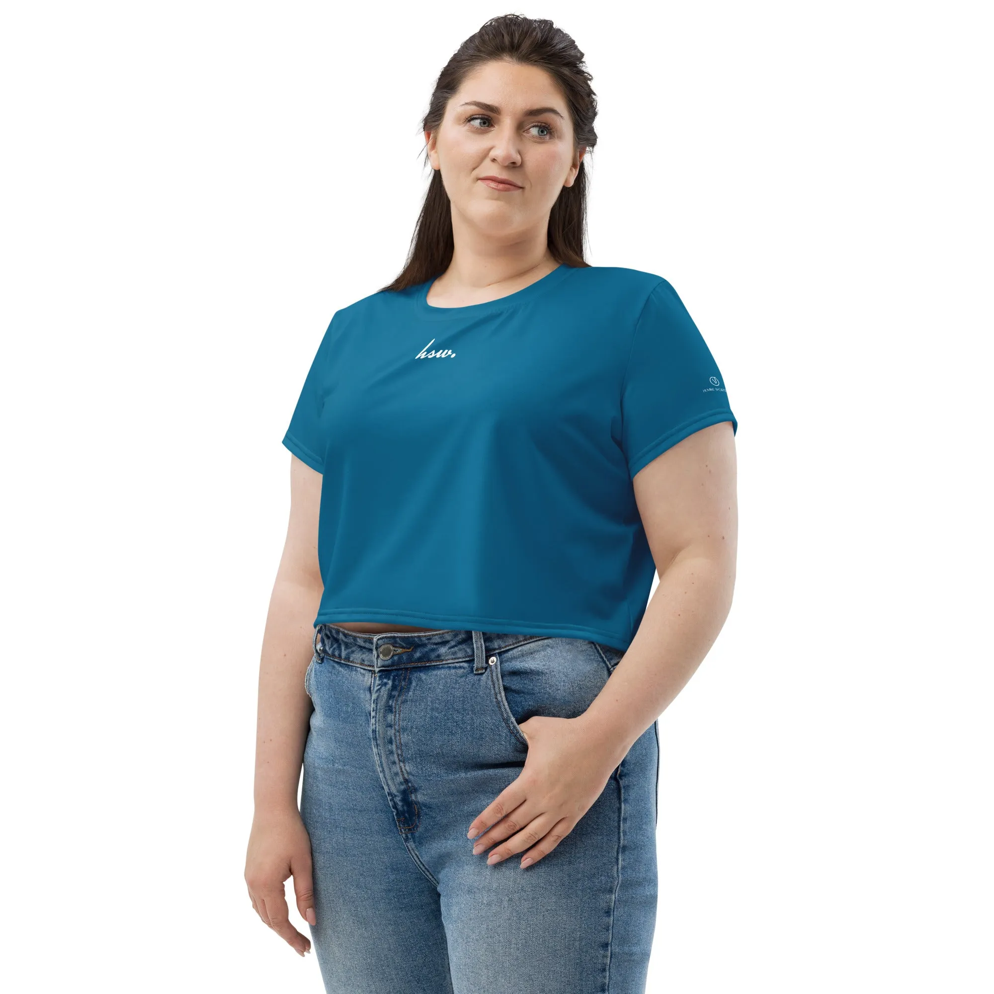 Humble Sportswear™ Cerulean Blue Crop T-Shirt