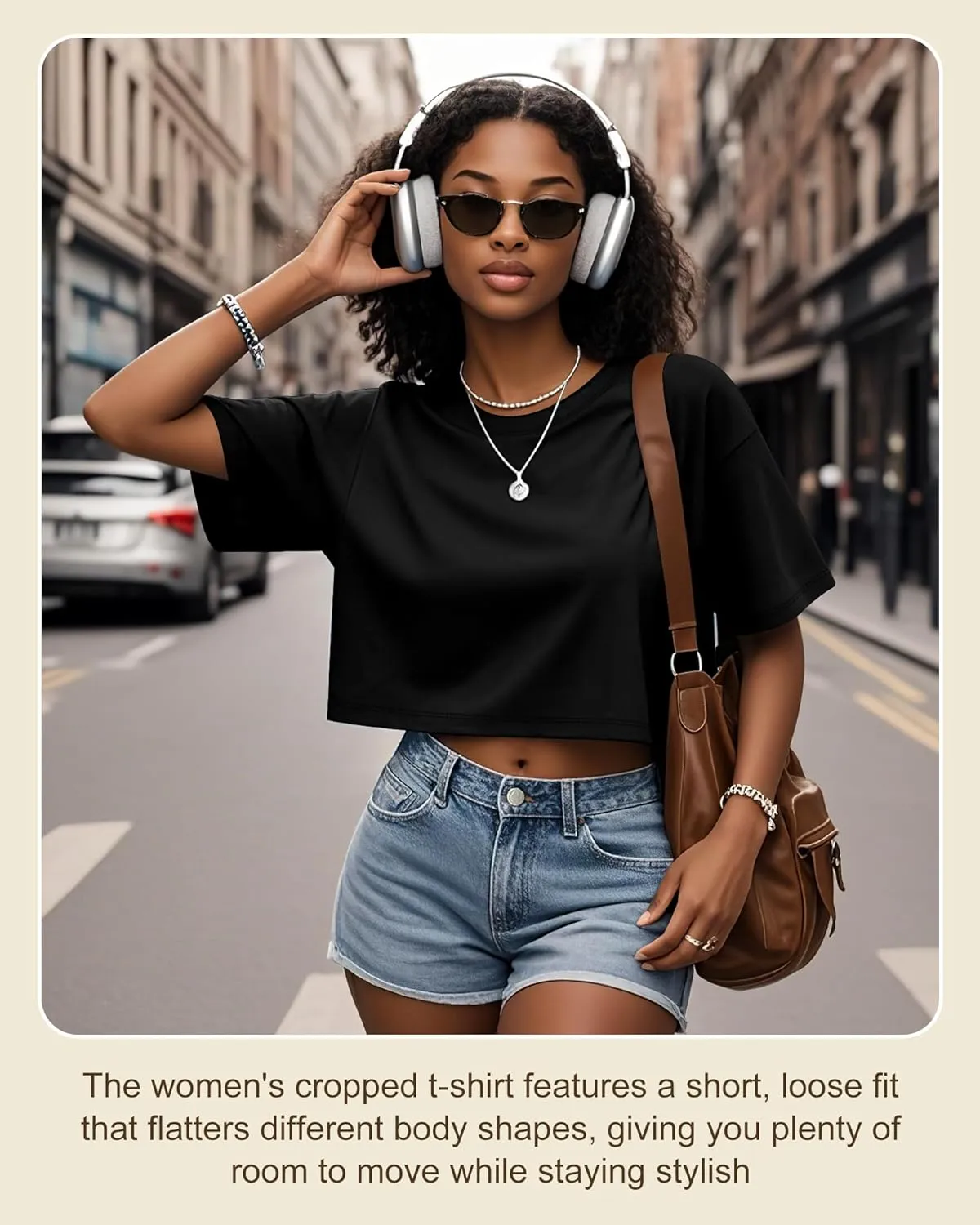 Huukeay 3 Pack Women's Half Sleeve Crop Tops Crew Neck Summer Casual Short T-Shirts Loose Fit Drop Shoulder Solid Color Tees