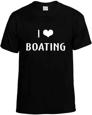 I Love Heart Boating Unisex T-Shirt Novelty Graphic Tee Shirt