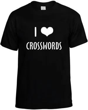 I Love Heart Crosswords Unisex T-Shirt Novelty Graphic Tee Shirt