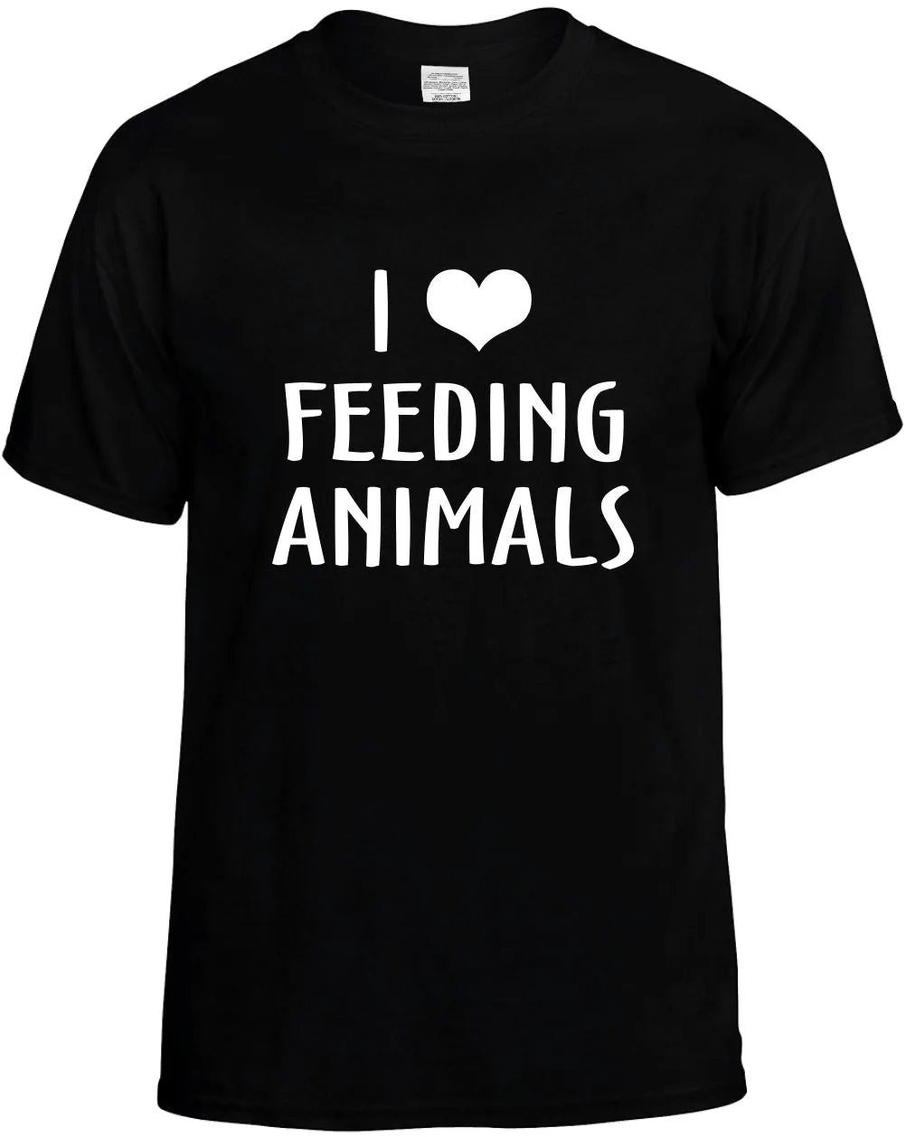 I Love Heart Feeding Animals Unisex T-Shirt Novelty Graphic Tee Shirt